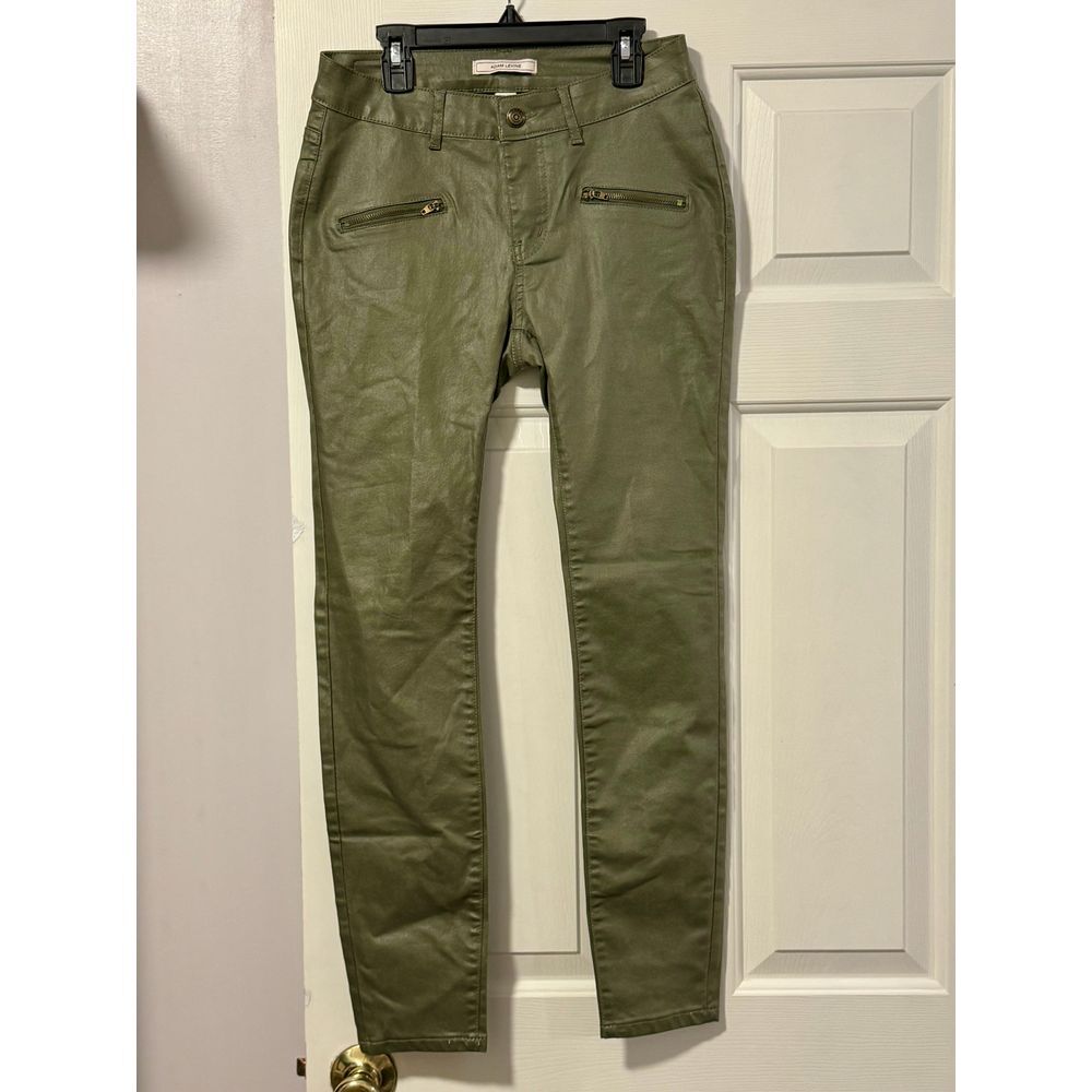 Adam Levine Olive Green Faux‎ Leather Skinny Pants Women's Size 5/6